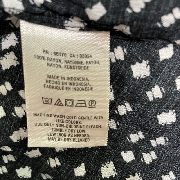 MAEVE White Black Polka Dot Peplum 3/4 Sleeve Blouse Womens Small - Picture 4 of 9